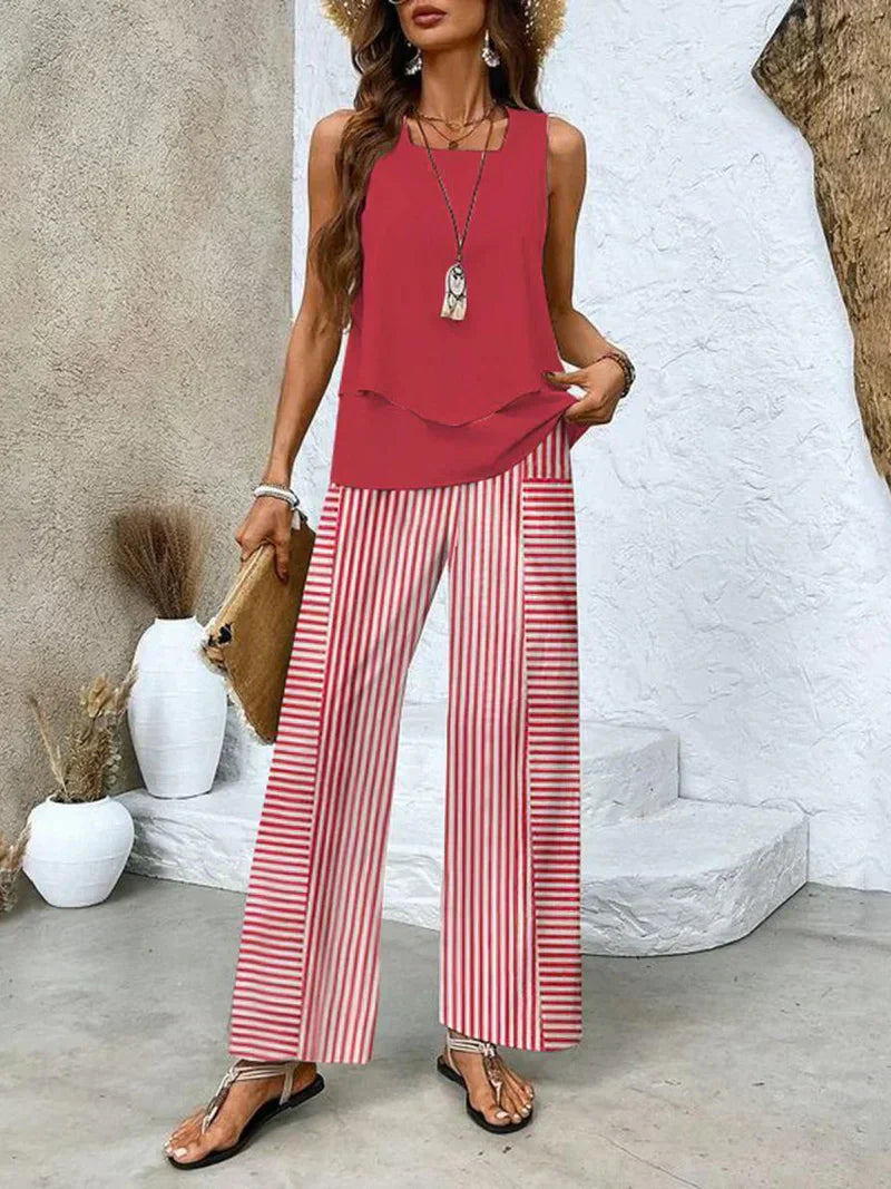 Shaye Sleeveless Summer Top and Wide-Leg Pants