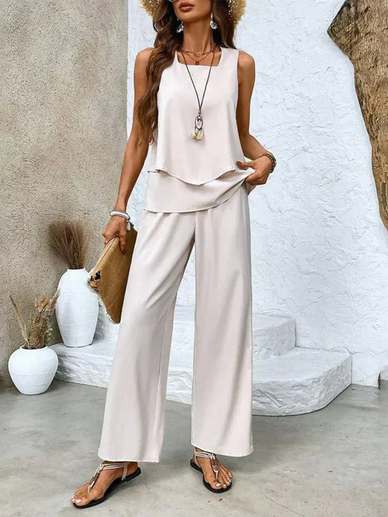 Shaye Sleeveless Summer Top and Wide-Leg Pants