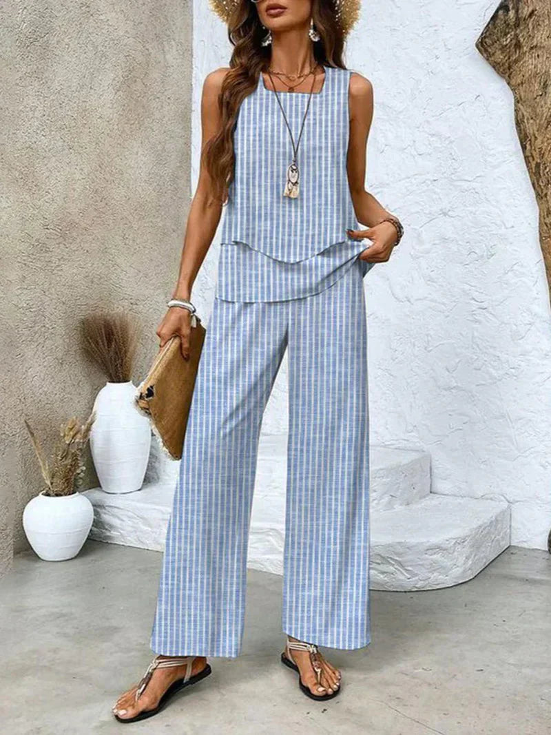 Shaye Sleeveless Summer Top and Wide-Leg Pants